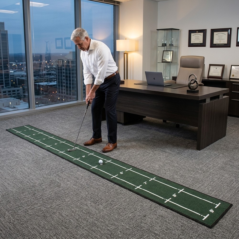 Golf Putting Mat Indoor with Distance Marks
