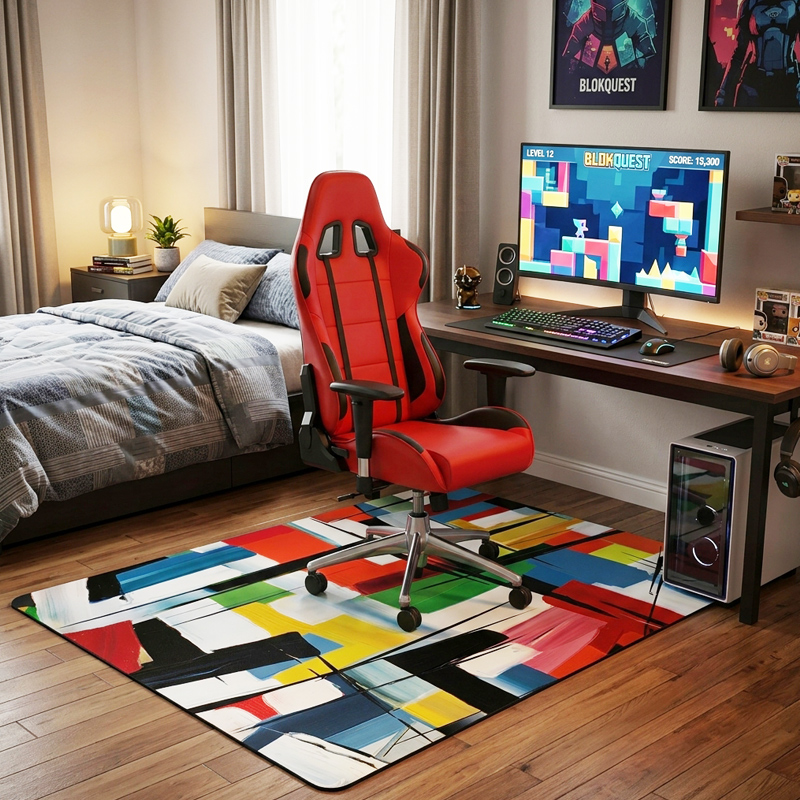Plastic Glass Chair Mat for Hardwood & Carpet Floors