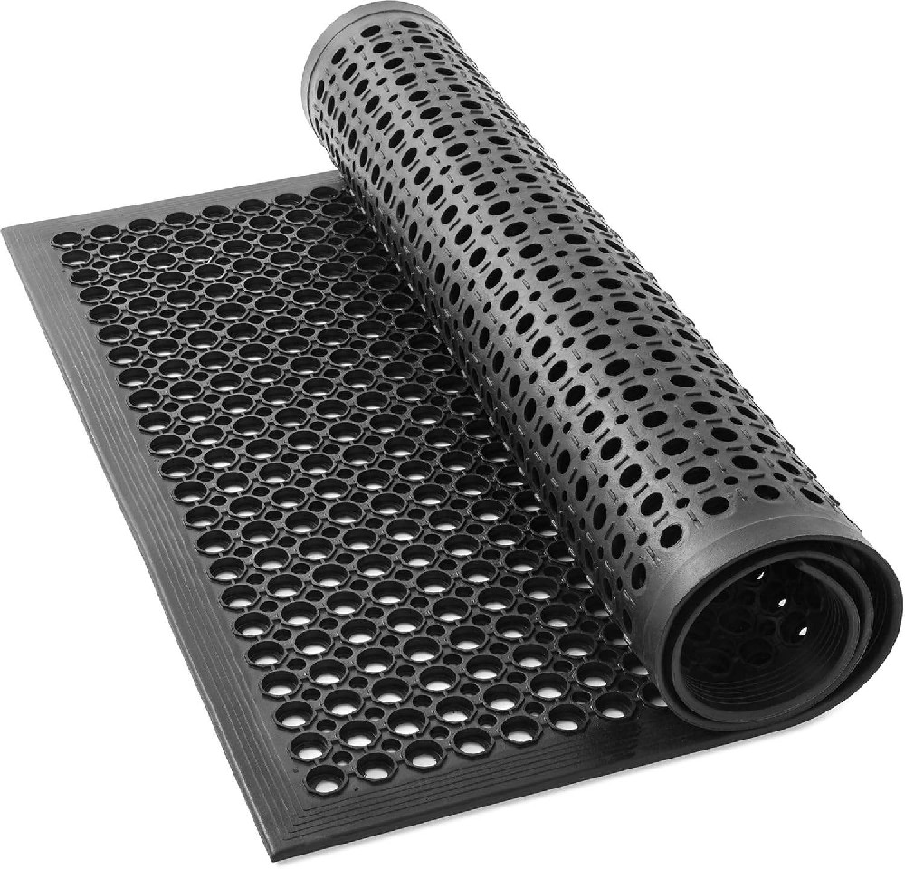 Heavy Duty Rubber Matting with Drainage Holes