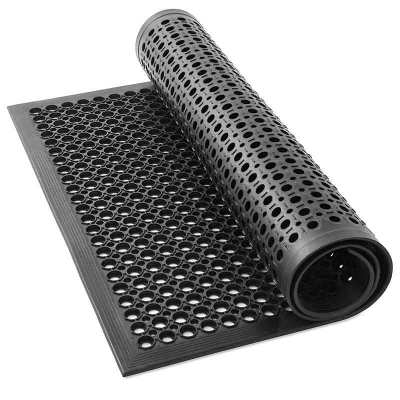 Heavy Duty Rubber Matting with Drainage Holes