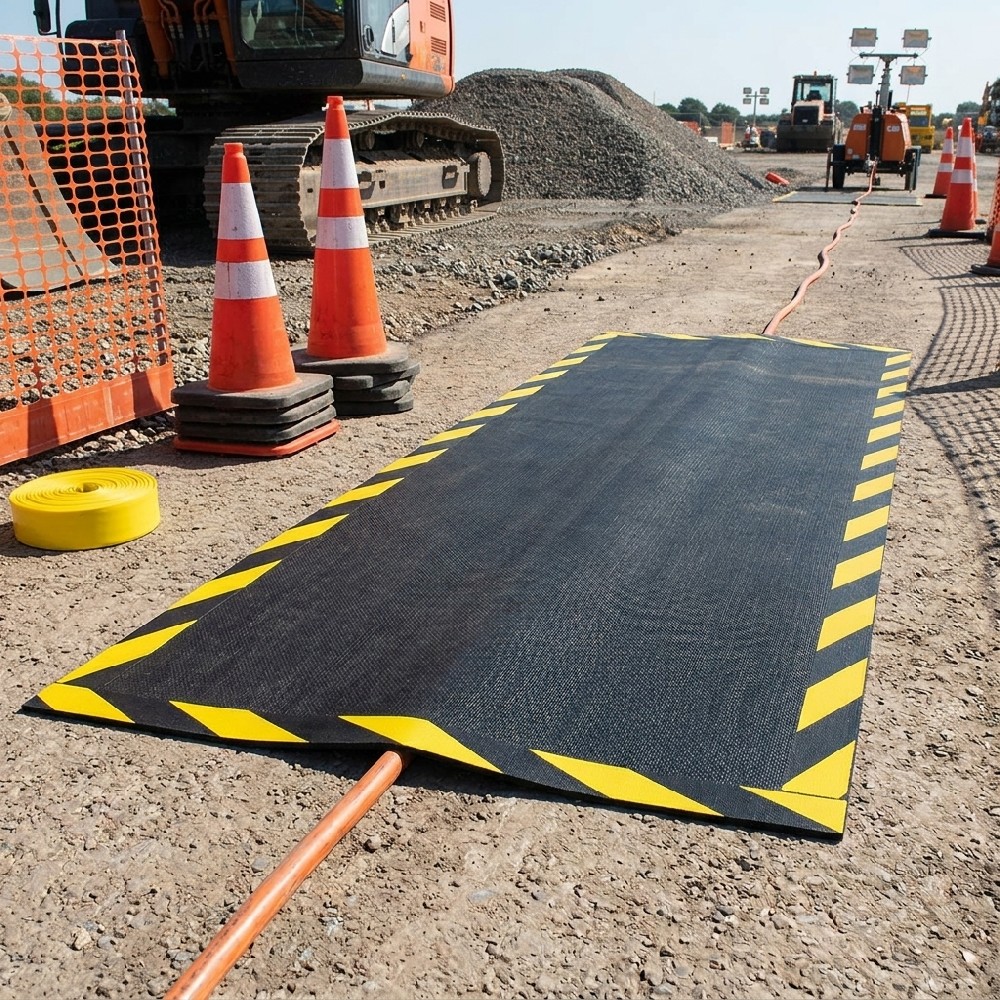 Rubber Cable Safety Mat for Outdoor Use